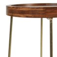 thumbnail image 4 of "East at Main Grace Round Wood Accent Side Table, Modern Natural Metal Foldable, 19"" x 25""", 4 of 9