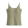 thumbnail image 4 of Pijama de manga corta para mujer, transpirable, con cuello en V, con tirantes, sin mangas y blusa de poliéster., 4 of 4