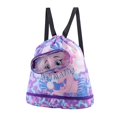thumbnail image 3 of Mochila con cordón para gimnasio, mochila bonita para natación con separación y estampado, para natación húmeda Púrpura, 3 of 10