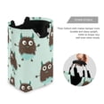 thumbnail image 3 of Mint-chocolate-color Cute Monsters Laundry Basket with Handles Foldable Laundry Hamper Freestanding Washing Bin 50L, 3 of 7
