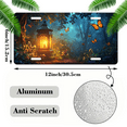 thumbnail image 2 of 1 Pcs 2D Flat License Plate Covers & Frames, A Lantern in the Forest For Decorative Front, Waterproof For Decoration Aluminum License Plate Covers & Frames Cover For Men Women, 12" X 6", 2 of 7