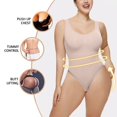 thumbnail image 2 of Body Gibobby para mujer con Efecto Control de Barriga Mono sexy sin mangas Racer Back Halter Neck Beige M, 2 of 5