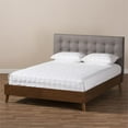 thumbnail image 5 of Bowery Hill Tufted King Panel Platform Bed in Grey, 5 of 8