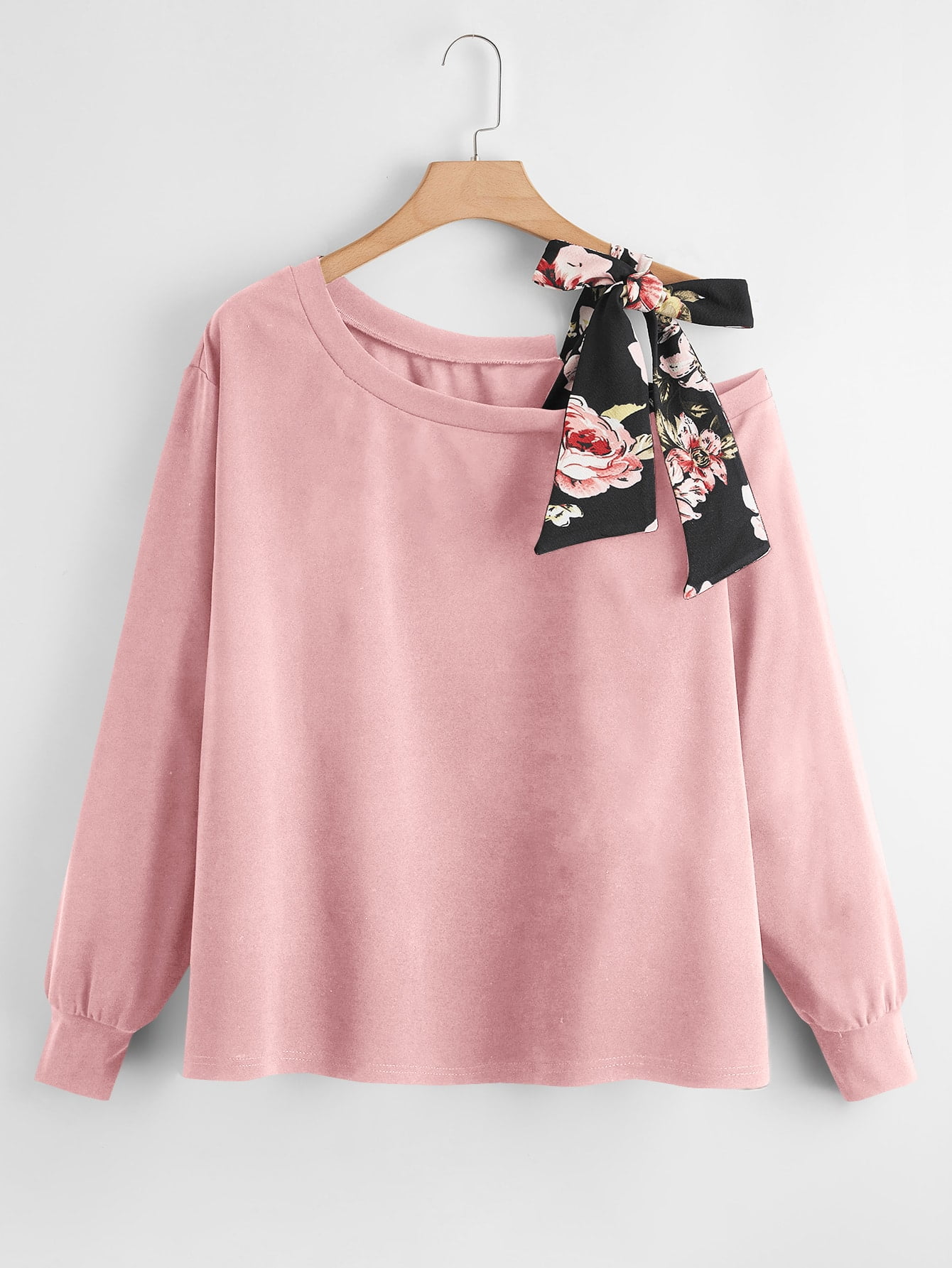asymmetrical neck sweatshirt
