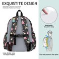 thumbnail image 5 of Princess and Castle Black Pattern Cute School Backpack with Padded Back and Adjustable Shoulder Straps 13.4"x11"x4.7", 5 of 5
