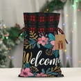thumbnail image 5 of Rocae Floral Welcome Sign Print Christmas Drawstring Linen Gift Bag with Drawstrings Treat Bag Goody Present Bags for Christmas Party Favor, 5 of 8