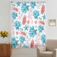 thumbnail image 3 of Blue Red Coral Sheer Curtains 54 Inches Long, Coastal Nautical Summer Beach Light Filering Curtains, Breathable Simi Curtain Privacy Drapes for Kitchen Bathroom Lightweight Small Window Treatment, 3 of 9