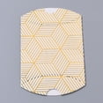 thumbnail image 2 of S012 - 50 pcs. White and Gold Kraft Paper Pillow Boxes Cases - 91mm x 63mm x 27mm (3.6" x 2.5" x 1'") - Striped Pattern, 2 of 3