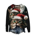 thumbnail image 2 of Feimerou Cat Christmas Sweater, Ugly Christmas Sweatshirts for Women Cute Funny Pattern Xmas Long Sleeve Crewneck Pullover Sweaters Friday Deals 2024, 2 of 5
