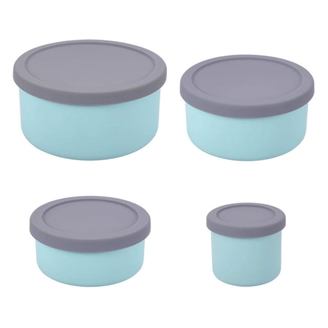 Contenedores de Almacenamiento de Alimentos de Silicona con Tapas A Prueba de Fugas Ahorro de Espacio Reutilizables Meal Prep Contenedores Herméticos para la Cocina B