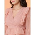 thumbnail image 4 of Globus Women Peach Ruffles Wrap Top, 4 of 5