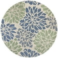 thumbnail image 3 of JONATHAN Y SANTA MONICA 8' Round Area Rug, Zinnia Floral Textured Weave - Navy/Green, SMB110B-8R, 3 of 5