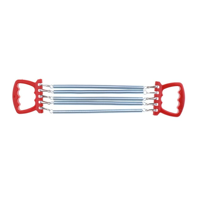 Kids Chest Expander - 5 Spring Resistant Bands for Gym/Home - Adjustable & Multi Function - Choose Colors - Red