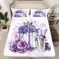thumbnail image 2 of Castle Fairy Purple Floral Rose Twin Sheet Sets,Fashion Romantic Flowers Bedding, 2 of 7