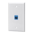 thumbnail image 1 of Sancable - Ethernet Wall Plate, 1 Port Cat6 Keystone Female to Female - White, 1 of 2