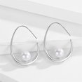 thumbnail image 3 of CFIOZYOS 14k Gold Plated Lightweight Pearl Earrings,Trendy Jewelry,Teardrop Hoop Earrings for Women,Pearl Drop Earrings,Elegant Jewelry for Gifts, 3 of 12