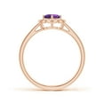 thumbnail image 2 of ANGARA Natural 0.45 Ct. Amethyst with Diamond Side Stones Ring in 14K Rose Gold for Women (Ring Size: 12), 2 of 10