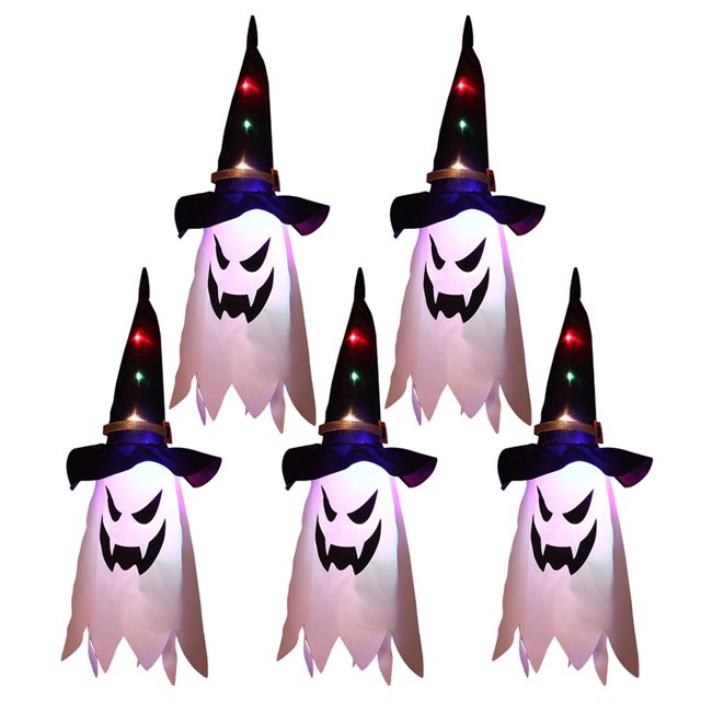 Lámpara Linterna de sombrero de fantasma de mago brillante con luz intermitente LED para decoración de Halloween (luz de color * 5) Tmvgtek Para estrenar