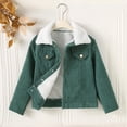 thumbnail image 2 of Swuxness Toddler Boy' Fleece Fall Jackets Long Sleeve Solid Color Thickened Mid-Length Warm Coat, 2 of 5