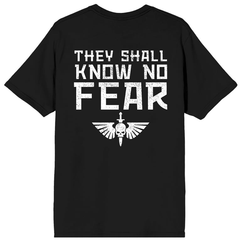 Warhammer 40000 Know No Fear Front and Back Men's Black Graphic