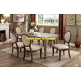 thumbnail image 5 of Dining Chairs 2pcs Set Rustic Oak And Beige Padded Fabric Seat Solid wood Dining Room Furniture Unique Design, 5 of 6