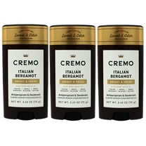 3 Pack - Cremo Italian Bergamot Antiperspirant & Deodorant for Men, Long-Lasting Sweat & Odor Protection, 2.65 OZ