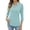 #01Turquoise, variant on Womens 3/4 Length Sleeve Tops V Neck Casual Basic Tees Work Polo Shirts Collared Summer Top with Front Pocket Red L