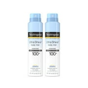 Neutrogena Ultra Sheer Body Mist Sunscreen Broad Spectrum SPF 100+, 2pk- 5 Oz