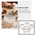 thumbnail image 4 of 5 Pcs Stainless Biscuit Cutters Square Tool Bridal Shower Cookie Metal Baking Mold 5-piece Set of Mousse Rings Steel Bride, 4 of 6