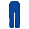 thumbnail image 5 of Stamzod Women's Capris Summer Solid Color High Waisted Stretch Capri Leggings Casual Slim Fitting Leggings for Women Blue XXL, 5 of 7