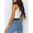 thumbnail image 3 of Vafful Summer Crop Sleeveless Basic Tank Tops for Women Cami Top Shirt Ribbed Racerback Blouses White Small, 3 of 8