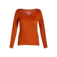 thumbnail image 5 of Time and Tru Women's Long Sleeve Rib Scoop T-Shirt, 5 of 5