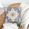 thumbnail image 3 of Ethnic Pattern Blue Boho Pillow Cover 20x20 Inch Southwest Farmhouse Pillow Cover Home Decor Cotton Linen Throw Pillow Case Cushion Cover for Sofa Couch, 3 of 6