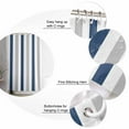 thumbnail image 5 of Extra Long Shower Curtain 72x96 Inch, Navy Blue Striped Shower Curtain Waterproof Bathroom Decor Geometric Grey White Vertical Stripes Fabric Bath Curtain Set Accessories with Hooks, 5 of 6