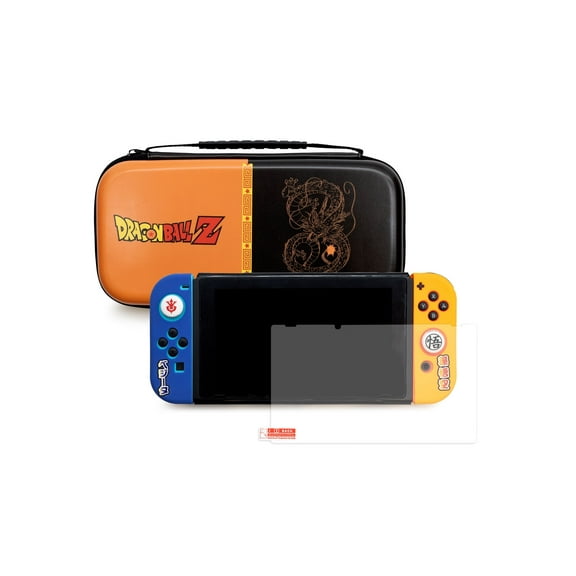 CultureFly Dragon Ball Z Nintendo Switch 7-Piece Bundle with Controller Covers, Skin, Carrying Case, and Screen Protector