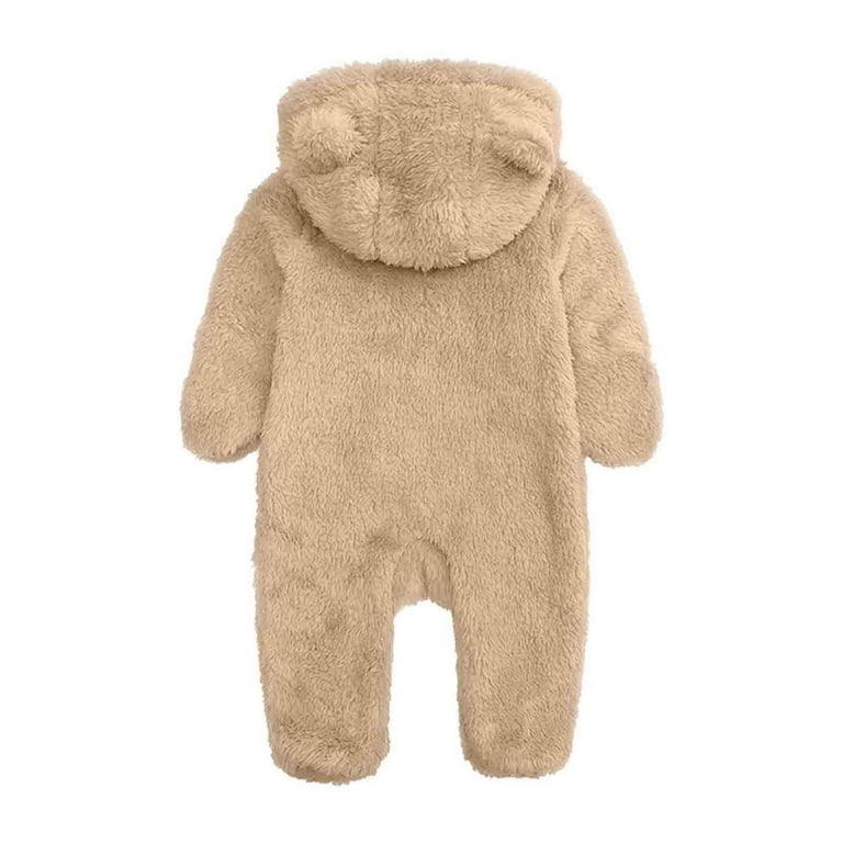 Cethrio Baby Girls Boys Fleece Romper, Snowsuit Warm Zip up Hooded