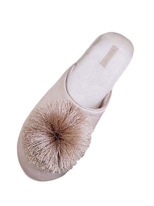 GaraTia Women House Slippers Velvet Tassel Pom-Pom Memory Foam Slip-on Indoor Home Shoes 