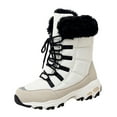 thumbnail image 2 of QISIWOLE Women's Winter Outdoor Plus Velvet Non-slip Mid-tube Platform Snow Boots rollbacks, 2 of 7