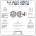 thumbnail image 4 of JeenMata Lab Grown Diamond Halo Stud Earrings - Round Cut Stud Earrings for Women in White Gold Plating, 4 of 9