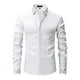 thumbnail image 1 of Blusa y camisa de manga larga con cuello vuelto para hombre, informal, de negocios, lisa, con botones, de manga corta, con cuello vuelto, blusa de poliéster para hombre, 1 of 8