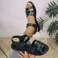 thumbnail image 6 of Htigea Womens Everyday Sandals Comfy Flat Open Toe Sandal with Ankle Strap Summer Casual Walking Shoes Black,7, 6 of 9