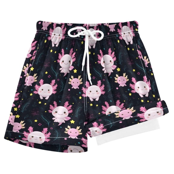 joogoo Cartoon Axolotl Stars Boys Swim Trunks Beach Swimsuit Shorts Boxer 8Y