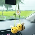 thumbnail image 3 of Handmade Crochet Bee, Sunflowers and Strawberry Car Rear View Mirror, Car Hanging Ornament, Handmade Crochet Car Charms, Car mirror charm, Car Decor, 3 of 7