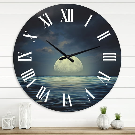 Designart 1 in Quartz Coastal Wall Clock
