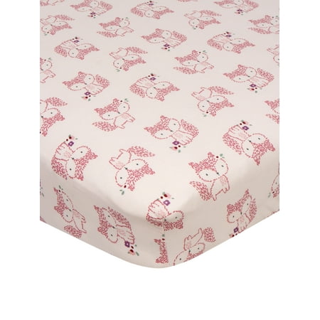 UPC: 0013618220777 | Gerber Baby Girl 100% Cotton Fitted Crib Sheet for Standard Crib and Toddler Mattresses