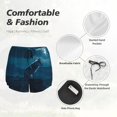 thumbnail image 4 of Balery Lonely Night Wolf Pantalones cortos deportivos para mujer con forro y dos bolsillos, elásticos, para entrenamiento, gimnasio, yoga-X-Large, 4 of 7