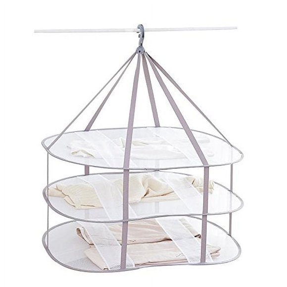 Looca Séchoir à Vêtements Pliable à 3 Niveaux en Maille pour Pulls 30.3 Pouces L 24.5 Pouces W30.7 H