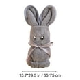 thumbnail image 3 of High Density Velvet Wrapped Towel, Cute Bunny Pattern Skin Friendly Absorbent Durable Multi Purpose Wedding Companion Gift 13.78x29.53in Gray, 3 of 6