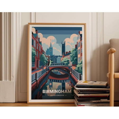 Birmingham United Kingdom Cityscape Wall Art Print, Unframed Paper Poster 8x10in
