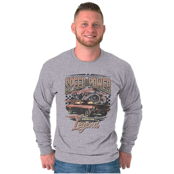 Speed Power American Legend Racecar Plus Size Long Sleeve Graphic Tee Shirt Brisco Brands 2X